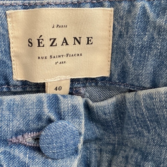 SEZANE Martin Trousers Chambray Organic Cotton - Picture 10 of 15